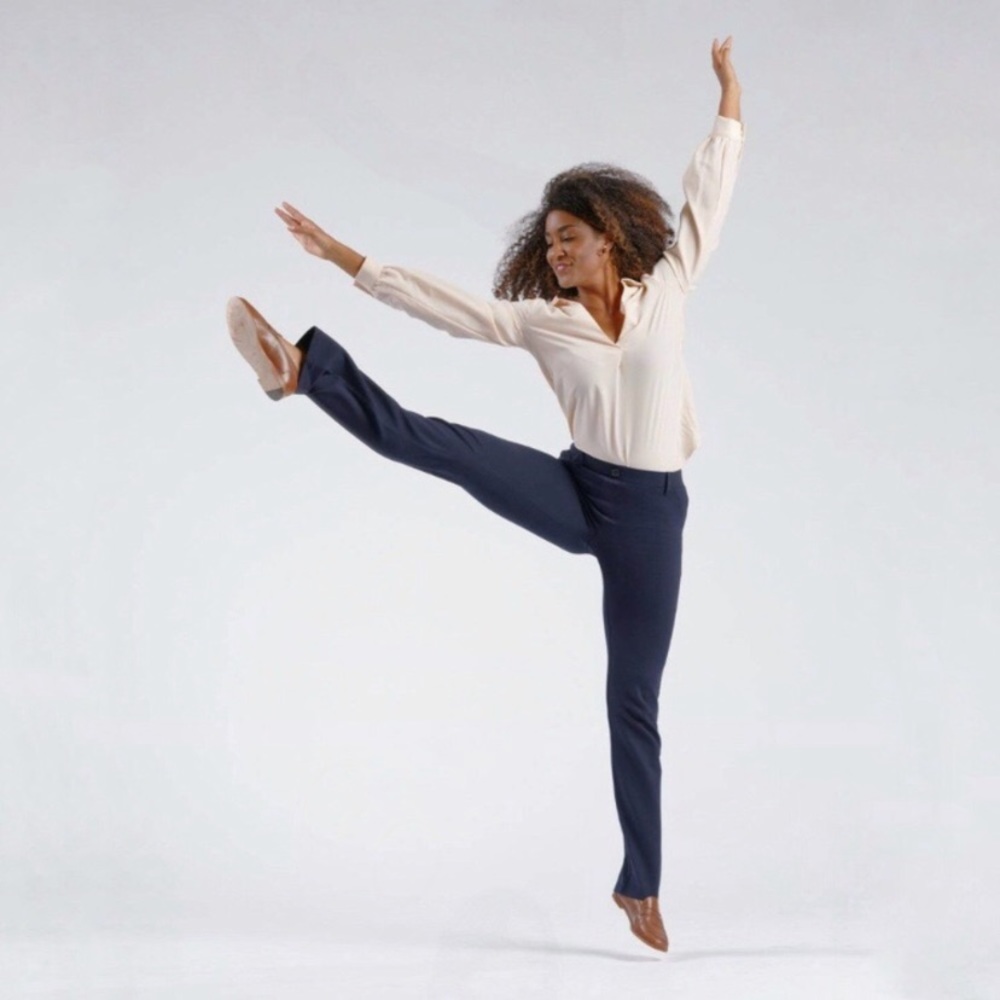 Betabrand Large LONG Navy Classic Straight Leg Dress Yoga Pants